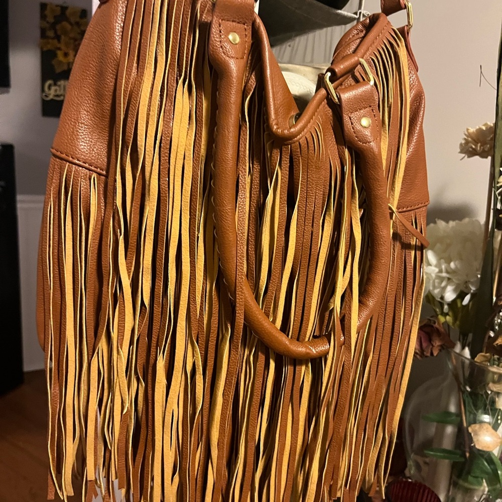 Steve Madden Brown Fringe Crossbody Bag